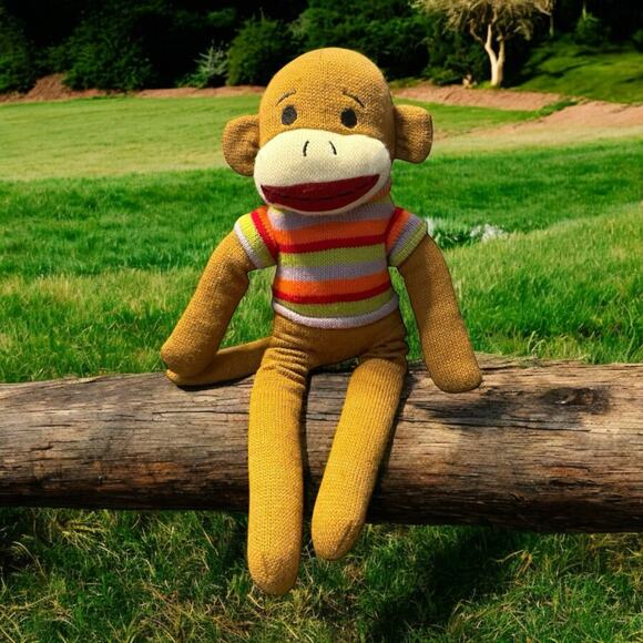 Dan Dee Plush Sock Monkey Stuffed Animal Shower Stripe Nursery Shower Gift 19" - Picture 14 of 14